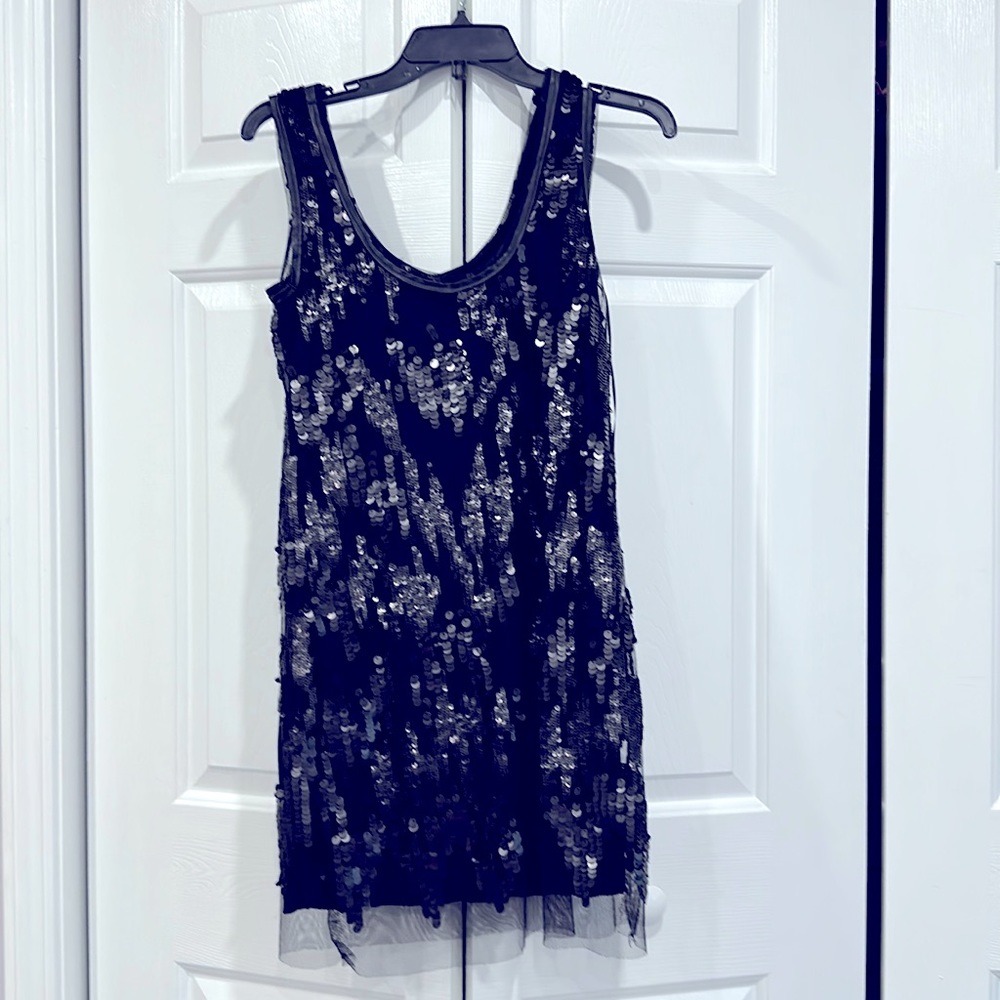 Zara black sequined dress size M